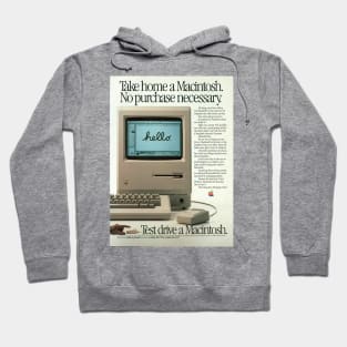 Test drive a Macintosh - Vintage Mac ad Hoodie